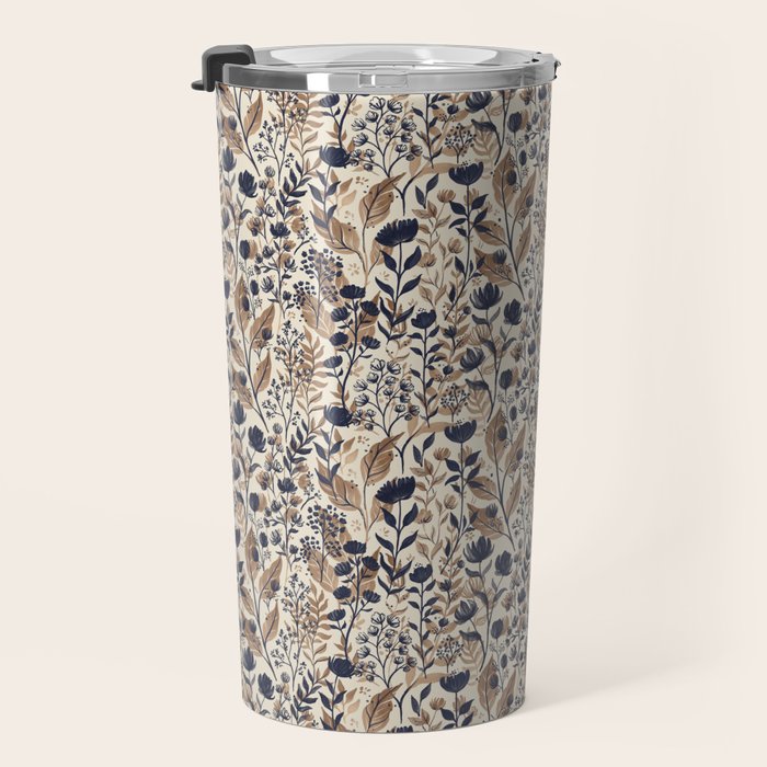 Moody Blooms Dark Neutral Travel Mug Gallery Image 3
