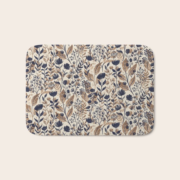 Moody Blooms Dark Neutral Bath Mat Gallery Image 1