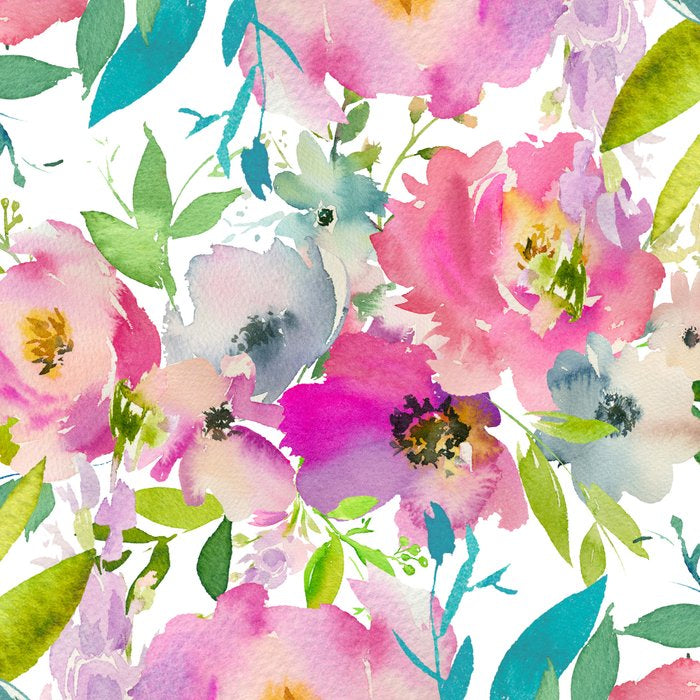Hand painted pink lavender lilac teal watercolor elegant floral Coffee Mug Gallery Image 2