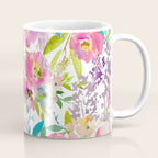 Hand painted pink lavender lilac teal watercolor elegant floral Coffee Mug Gallery Image 1