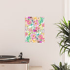 Hand painted pink lavender lilac teal watercolor elegant floral Poster Gallery Image 2