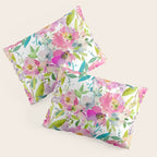 Hand painted pink lavender lilac teal watercolor elegant floral Pillow Sham Gallery Image 3