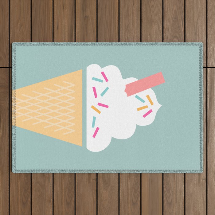 Ice Cream (Mint) Outdoor Rug Gallery Image 1