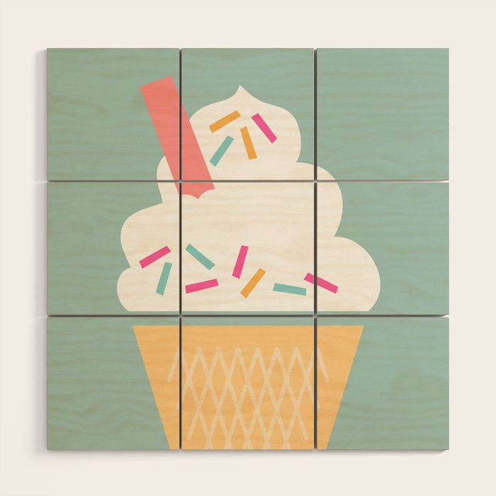 Ice Cream (Mint) Wood Wall Art Gallery Image 1