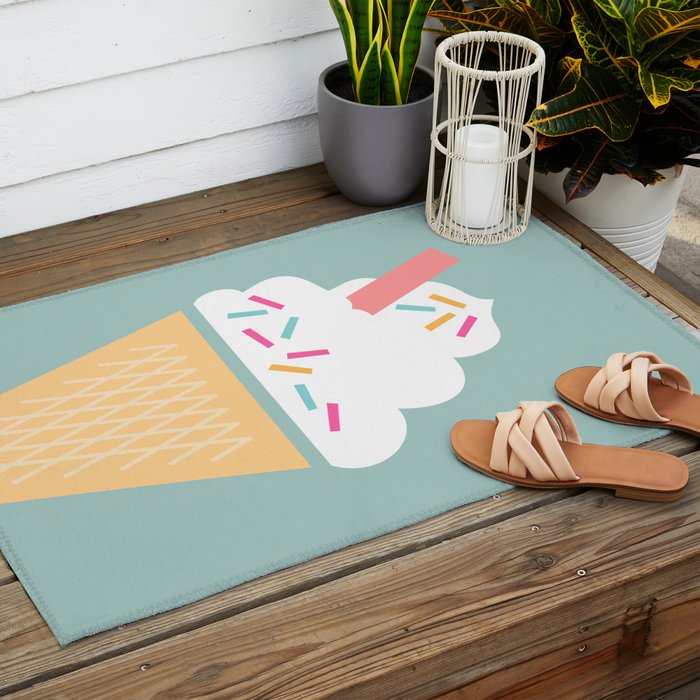 Ice Cream (Mint) Outdoor Rug Gallery Image 2