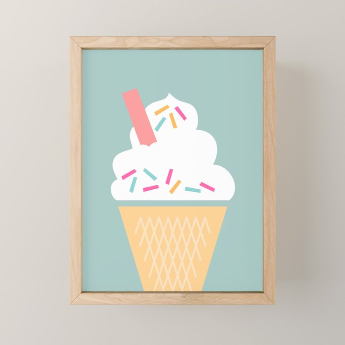 Ice Cream (Mint) Mini Art Print Gallery Image 1
