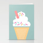 Ice Cream (Mint) Stationery Card Gallery Image 2