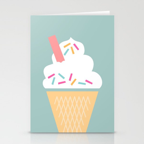Ice Cream (Mint) Stationery Card Gallery Image 1