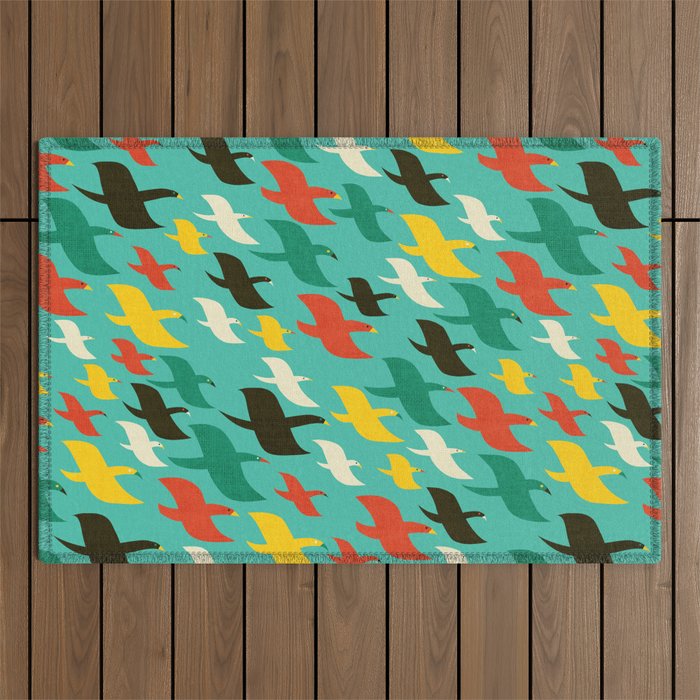 Birds are flying Outdoor Rug Gallery Image 1