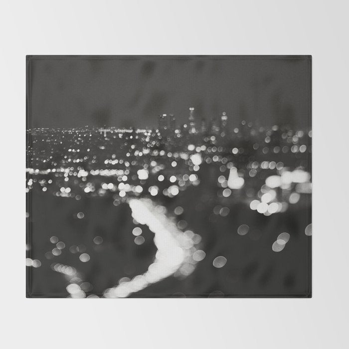Los Angeles cityscape. L.A. Noir Throw Blanket Gallery Image 2