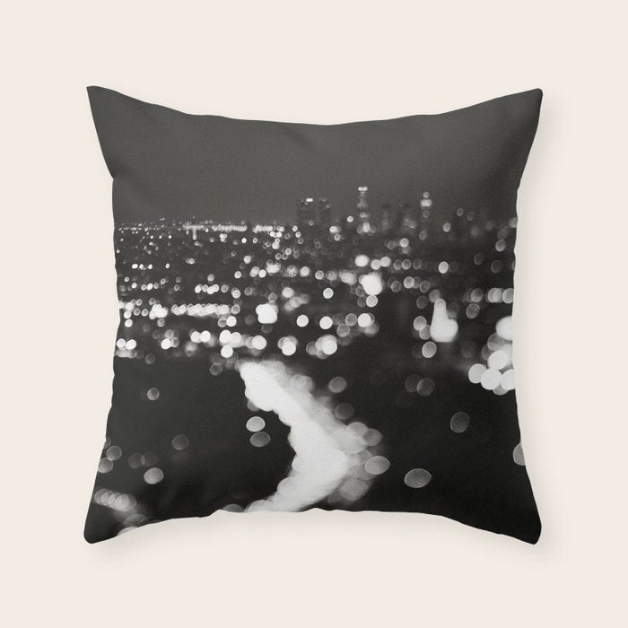 Los Angeles cityscape. L.A. Noir Throw Pillow Gallery Image 6