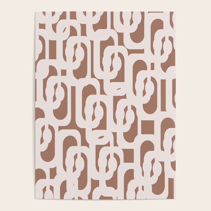 Mid Century Modern Contemporary Loop Pattern in Mocha Latte Poster Gallery Image 4