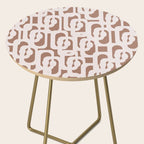 Mid Century Modern Contemporary Loop Pattern in Mocha Latte Side Table Gallery Image 2