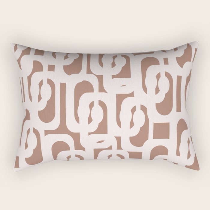 Mid Century Modern Contemporary Loop Pattern in Mocha Latte Rectangular Pillow Gallery Image 1