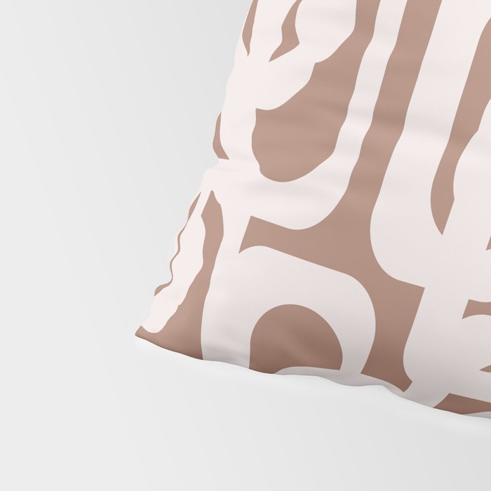 Mid Century Modern Contemporary Loop Pattern in Mocha Latte Pillow Sham Gallery Image 4