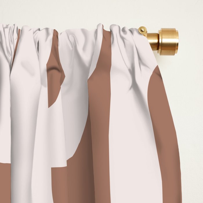 Mid Century Modern Contemporary Loop Pattern in Mocha Latte Window Curtain Gallery Image 2