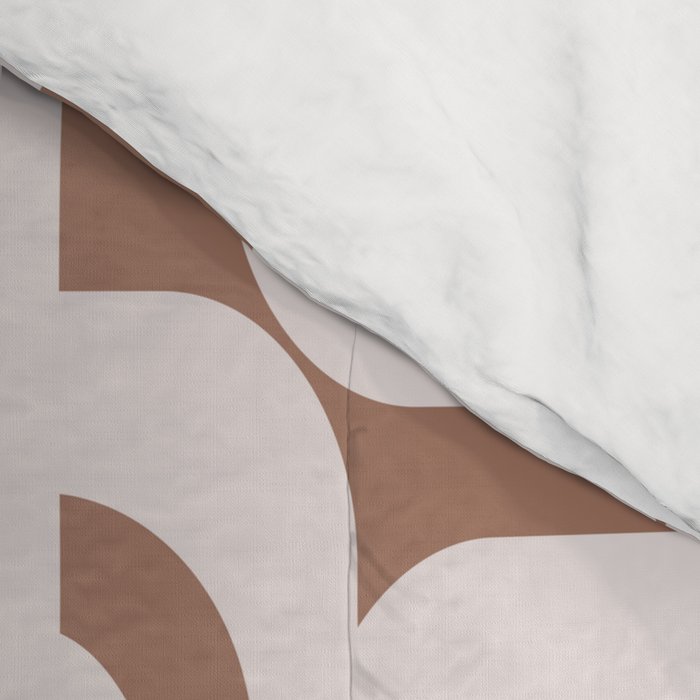 Mid Century Modern Contemporary Loop Pattern in Mocha Latte Comforter Gallery Image 4