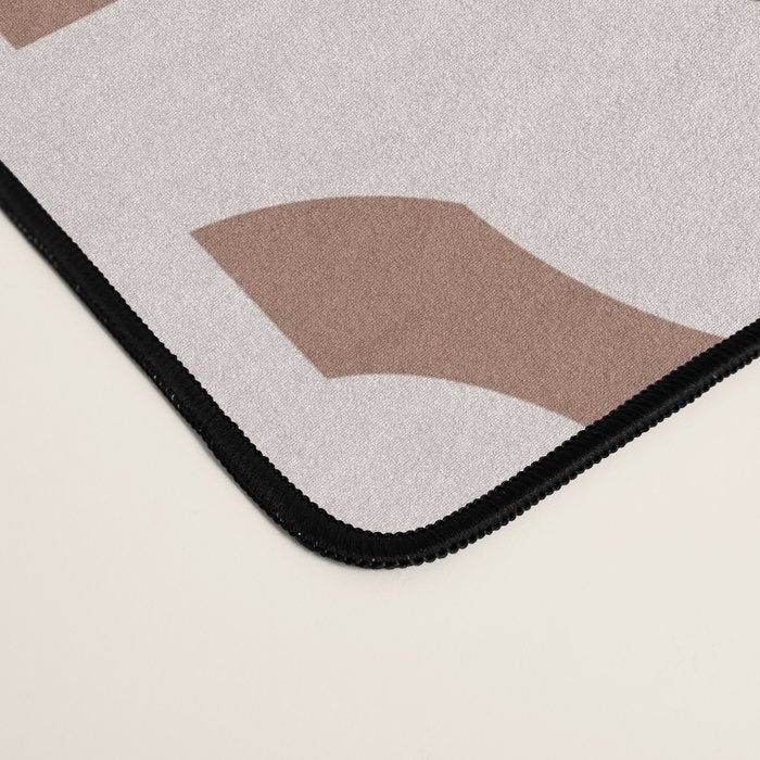 Mid Century Modern Contemporary Loop Pattern in Mocha Latte Desk Mat Gallery Image 4