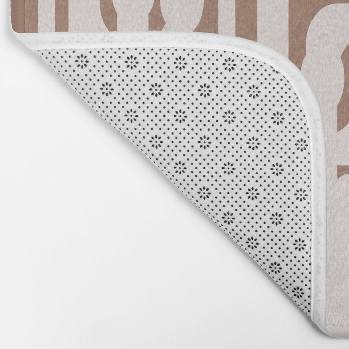 Mid Century Modern Contemporary Loop Pattern in Mocha Latte Bath Mat Gallery Image 2