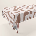 Mid Century Modern Contemporary Loop Pattern in Mocha Latte Tablecloth Gallery Image 1
