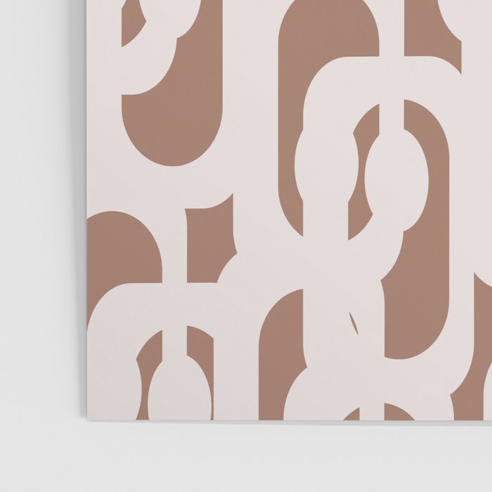 Mid Century Modern Contemporary Loop Pattern in Mocha Latte Poster Gallery Image 3