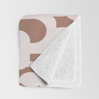 Mid Century Modern Contemporary Loop Pattern in Mocha Latte Throw Blanket Gallery Image 3