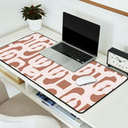 Mid Century Modern Contemporary Loop Pattern in Mocha Latte Desk Mat Gallery Image 2