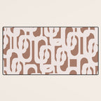 Mid Century Modern Contemporary Loop Pattern in Mocha Latte Desk Mat Gallery Image 3