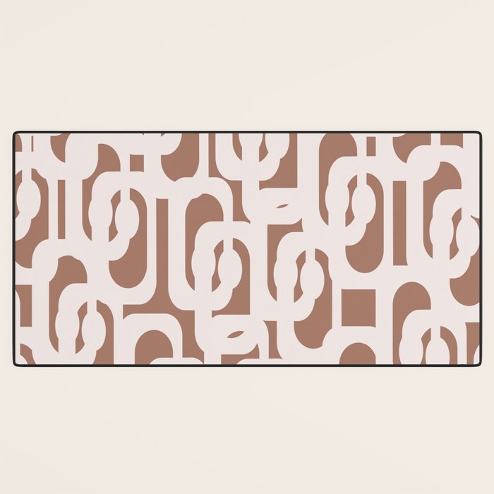Mid Century Modern Contemporary Loop Pattern in Mocha Latte Desk Mat Gallery Image 3