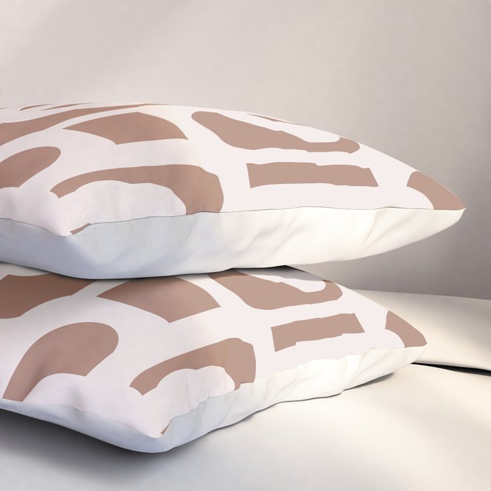 Mid Century Modern Contemporary Loop Pattern in Mocha Latte Pillow Sham Gallery Image 3