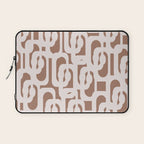 Mid Century Modern Contemporary Loop Pattern in Mocha Latte Laptop Sleeve Gallery Image 1