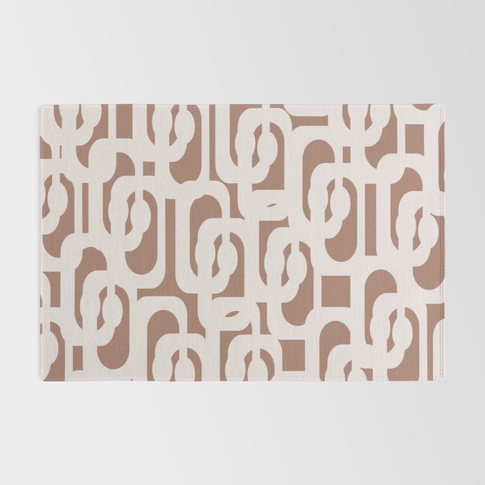 Mid Century Modern Contemporary Loop Pattern in Mocha Latte Rug Gallery Image 2
