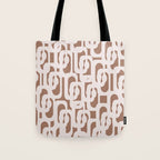 Mid Century Modern Contemporary Loop Pattern in Mocha Latte Tote Bag Gallery Image 1