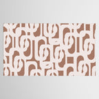 Mid Century Modern Contemporary Loop Pattern in Mocha Latte Tablecloth Gallery Image 2