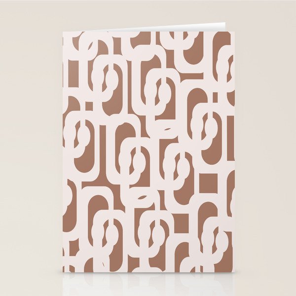 Mid Century Modern Contemporary Loop Pattern in Mocha Latte Stationery Card Gallery Image 2