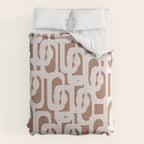 Mid Century Modern Contemporary Loop Pattern in Mocha Latte Comforter Gallery Image 6