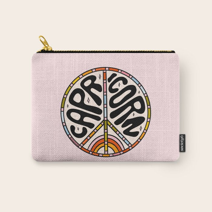 Capricorn Peace Sign Carry All Pouch Gallery Image 1