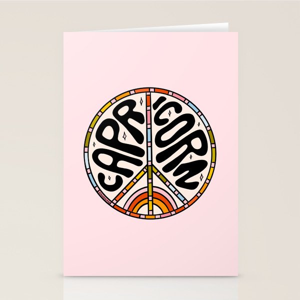 Capricorn Peace Sign Stationery Card Gallery Image 2
