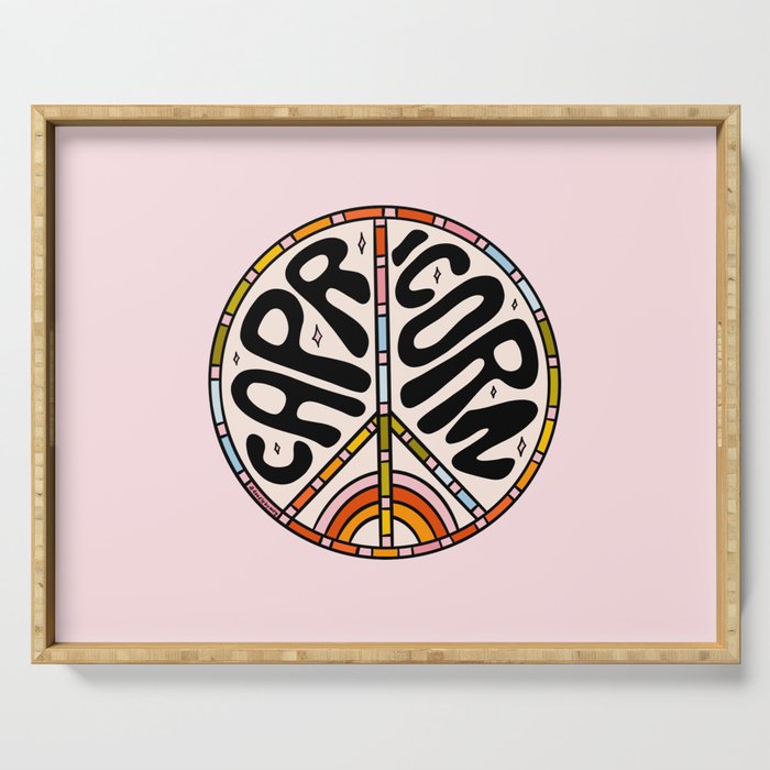 Capricorn Peace Sign Serving Tray Gallery Image 1