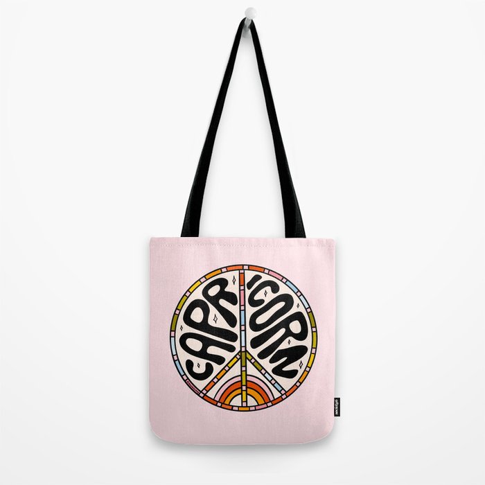 Capricorn Peace Sign Tote Bag Gallery Image 2