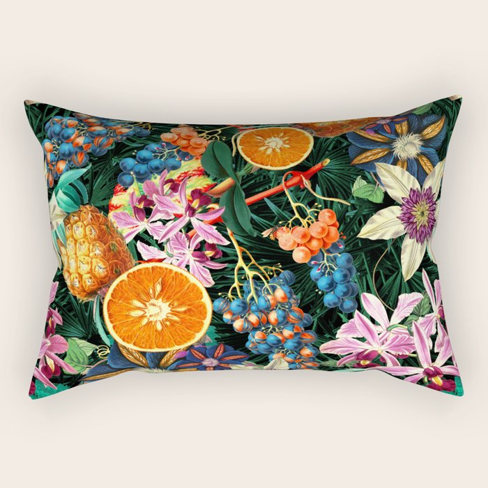 Tropical Orange Garden Rectangular Pillow Gallery Image 1