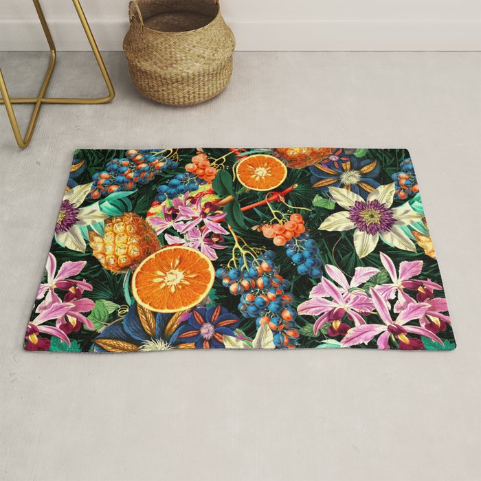 Tropical Orange Garden Rug Gallery Image 1
