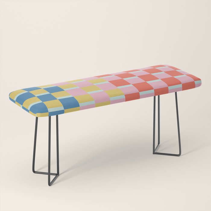 Colorful Checkerboard Bench Gallery Image 1