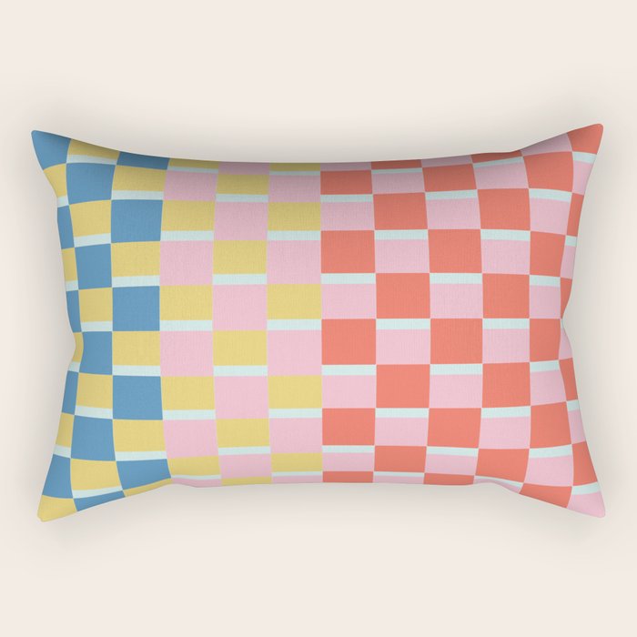 Colorful Checkerboard Rectangular Pillow Gallery Image 1