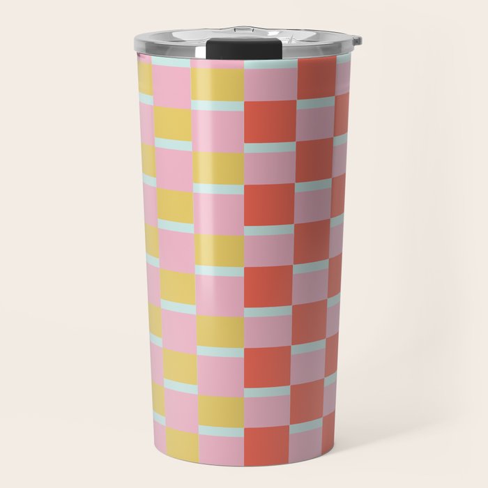 Colorful Checkerboard Travel Mug Gallery Image 1