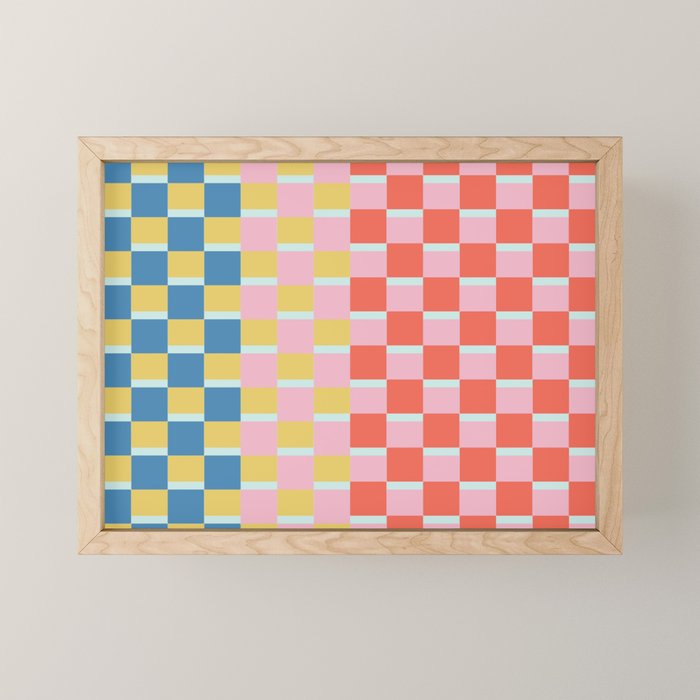 Colorful Checkerboard Mini Art Print Gallery Image 1