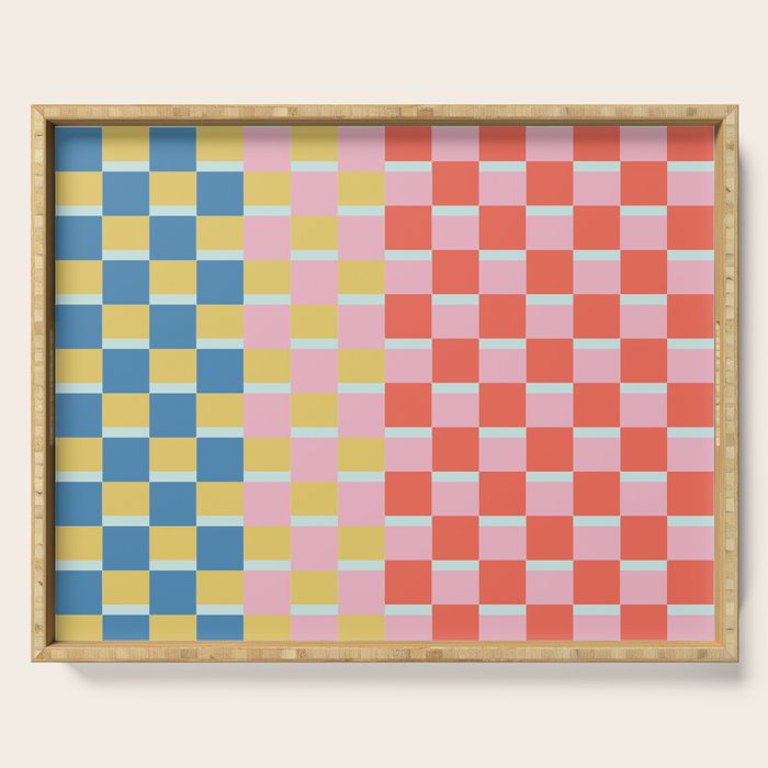Colorful Checkerboard Serving Tray Gallery Image 1