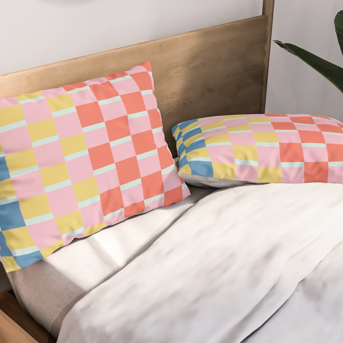 Colorful Checkerboard Pillow Sham Gallery Image 2
