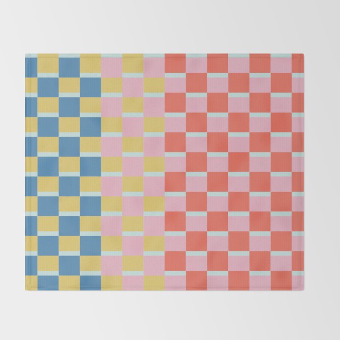 Colorful Checkerboard Throw Blanket Gallery Image 2