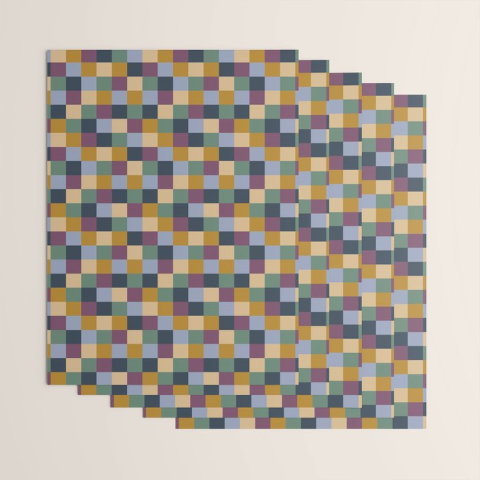 Bold Retro Checks Pattern - Small XIV Wrapping Paper Gallery Image 3